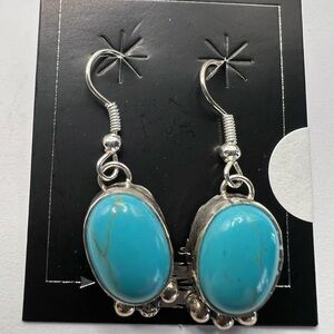 Turquoise and Sterling Silver Dangle Earrings